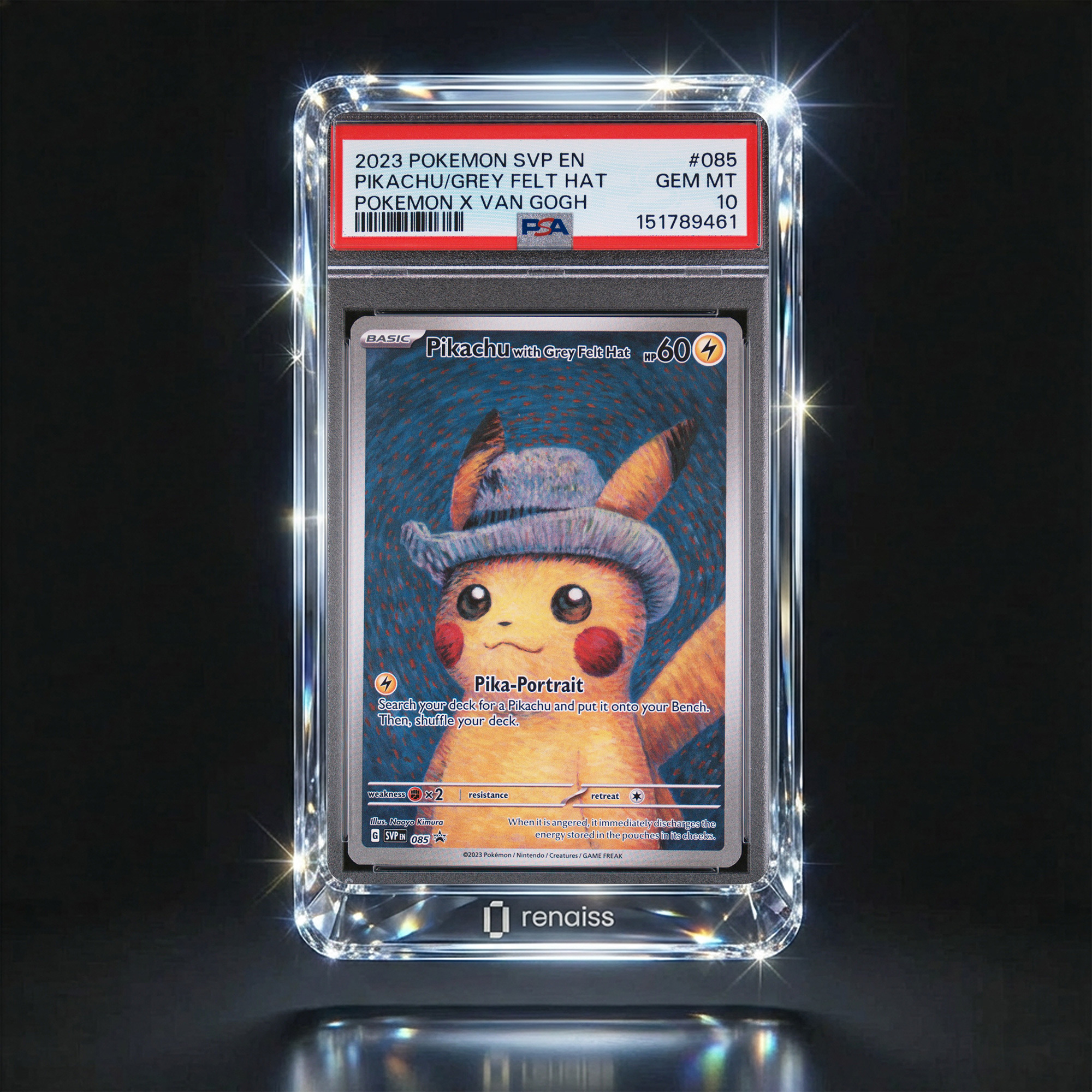 PSA 10 Gem Mint 2023 Pokemon SVP Black Star Promos 85 Pikachu with Grey Felt Hat