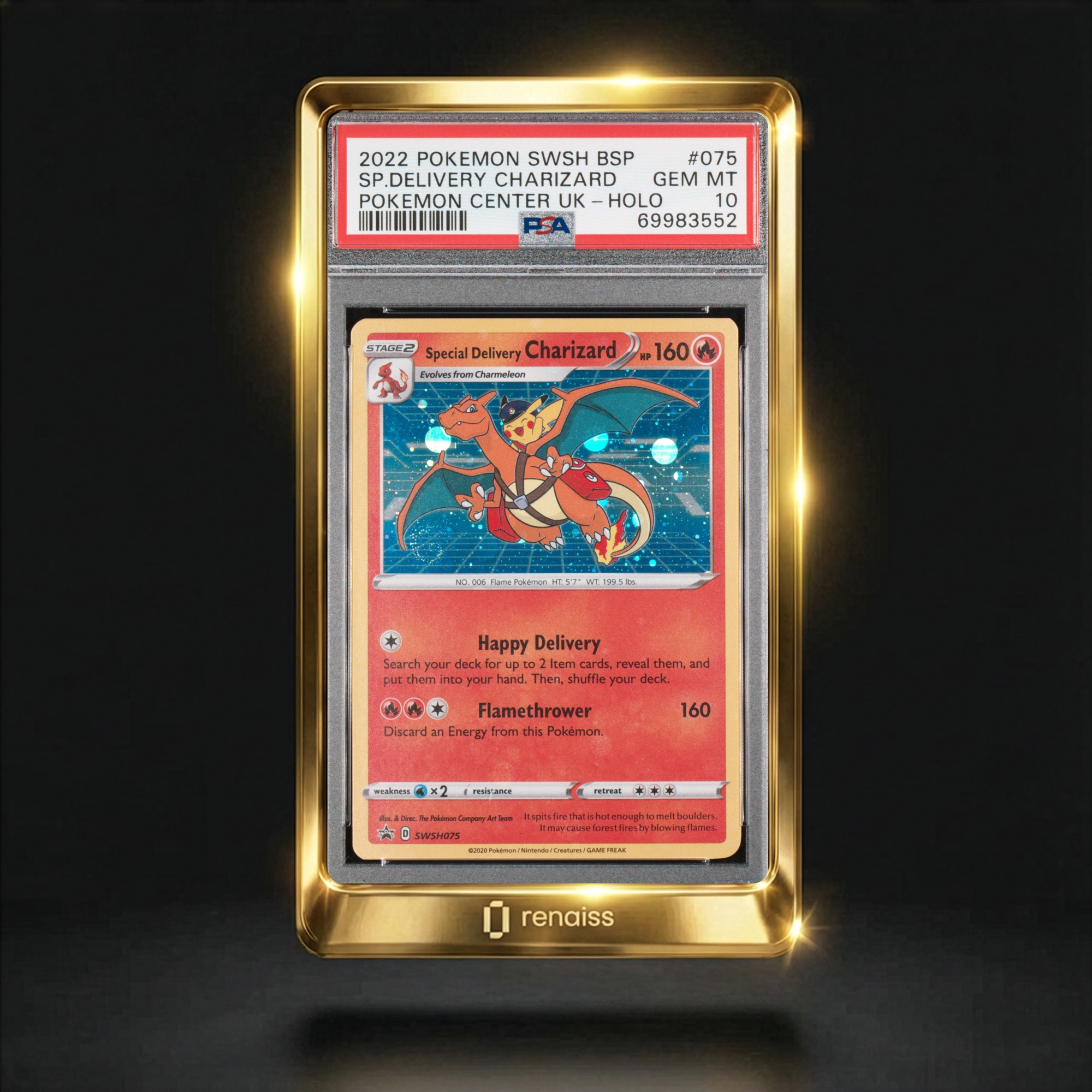 PSA 10 Gem Mint 2022 Pokemon Swsh Black Star Promo 75 Sp.Delivery Charizard